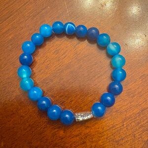 Blue stripe agate bracelet